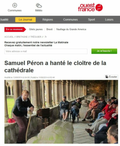 article Ouest France du 13 août 2014