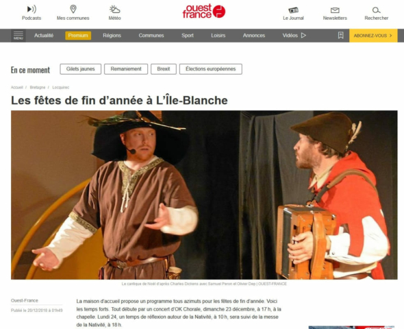 article Ouest France du 20 décembre 2018