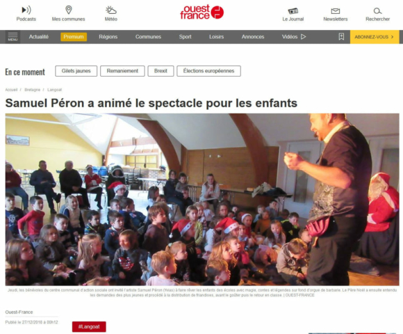 article Ouest France du 27 décembre 2018