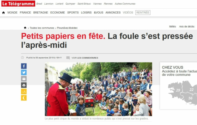 article Le Télégramme du 12 septembre 2019